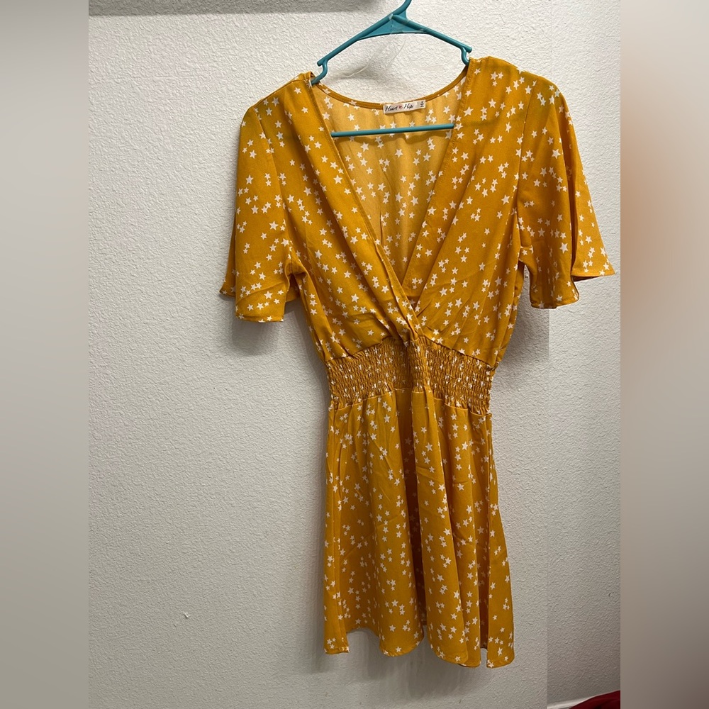 Yellow with white stars dress